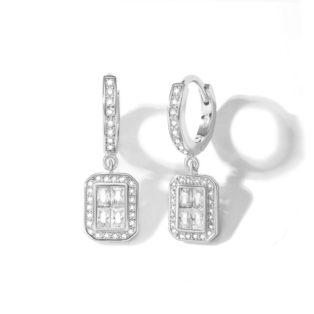 Boucles d'oreilles Créoles Prestige Rectangle