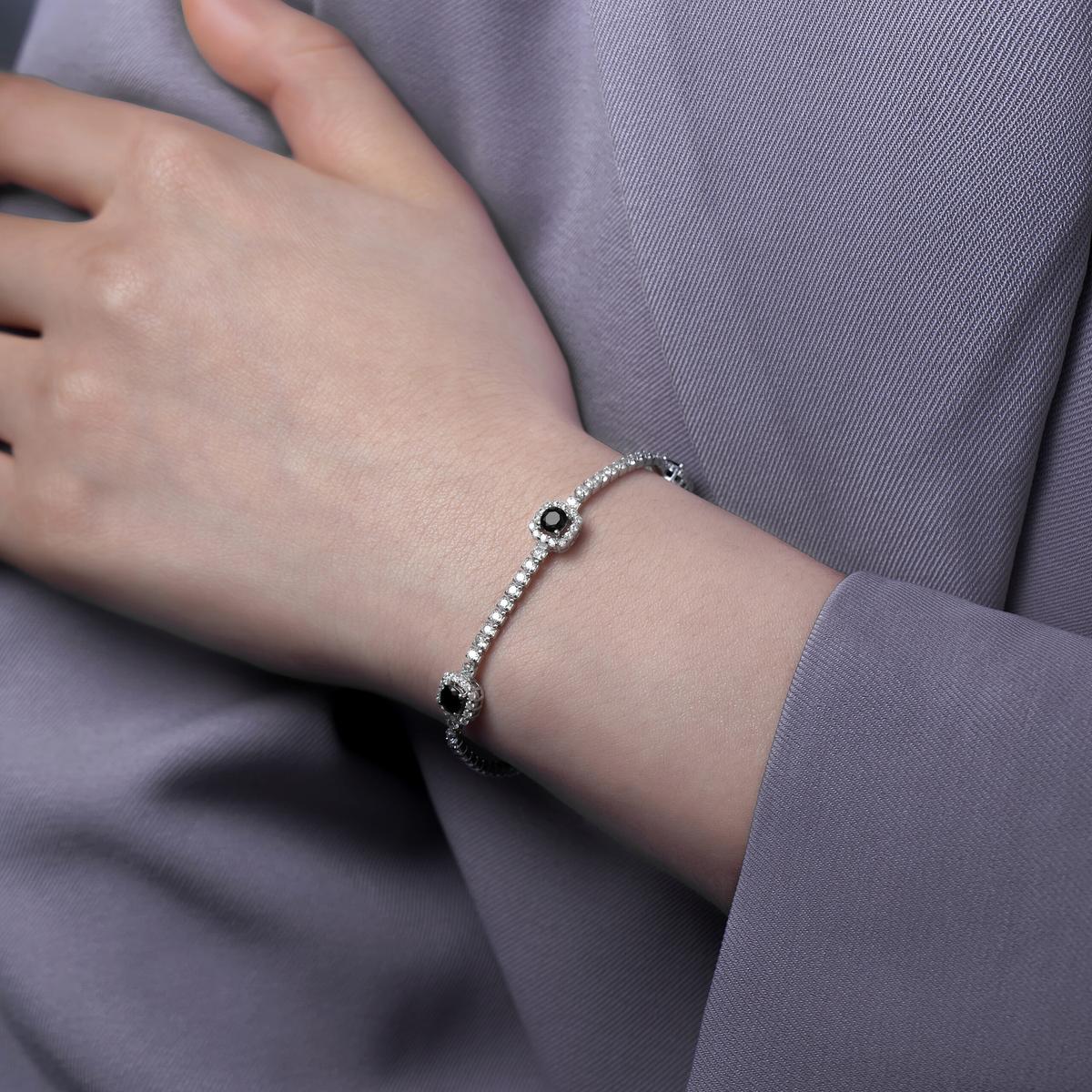 Bracelet Rivière Avec 3 Pierres Ronds