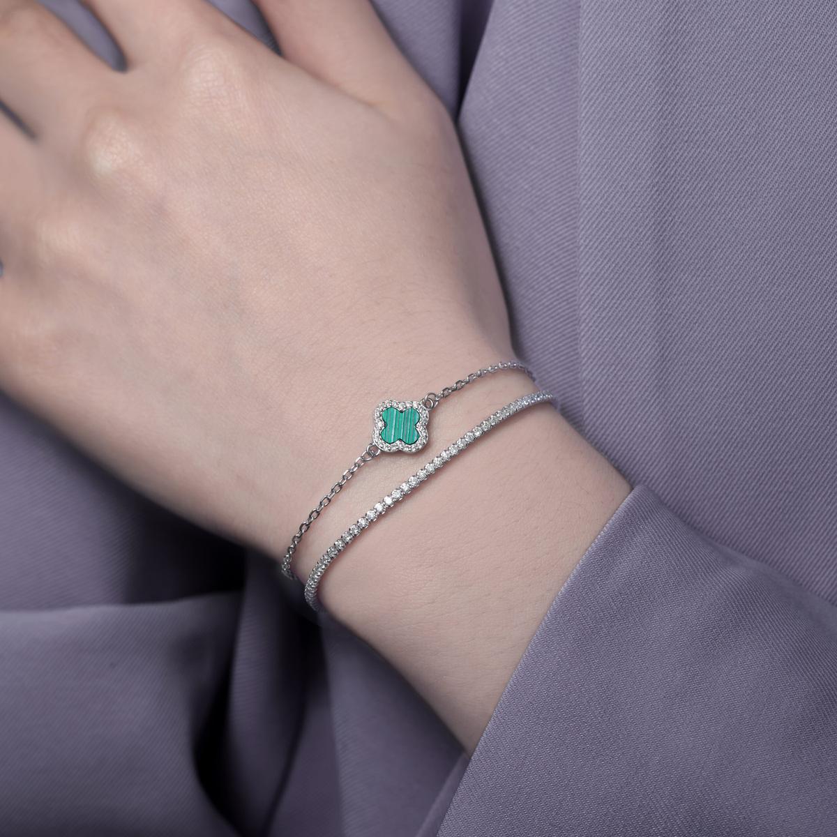 Bracelet Trèfle Double Chaine