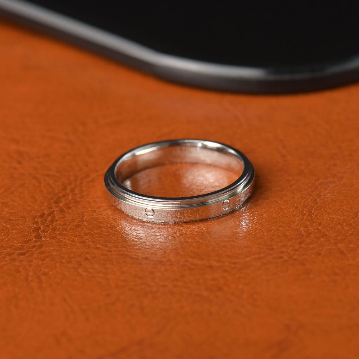 Cartier Anneau Argent 925 Motif Vis Inspiré | Bague Fine
