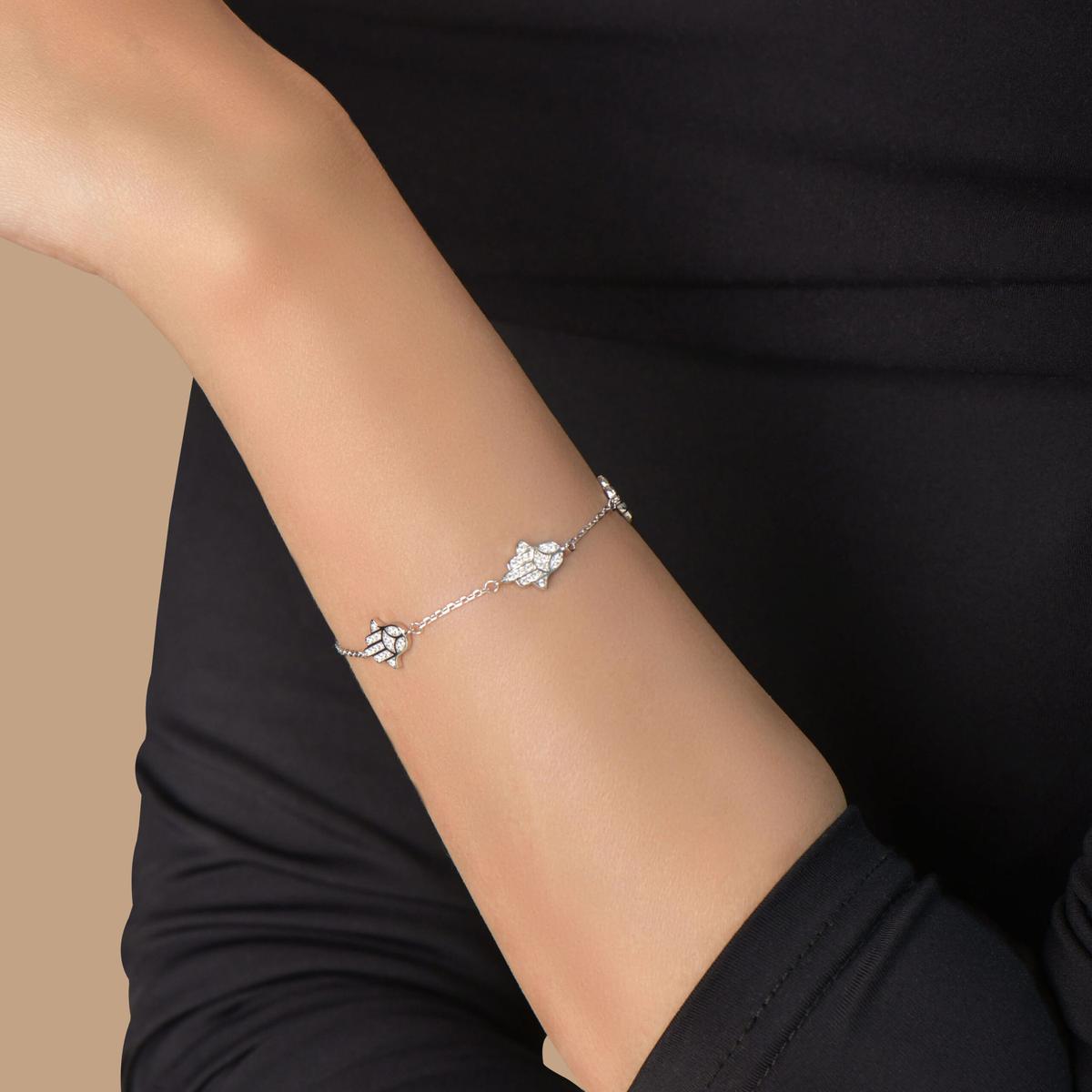 Bracelet Auralis Khmissa 925 argent Élégance moderne