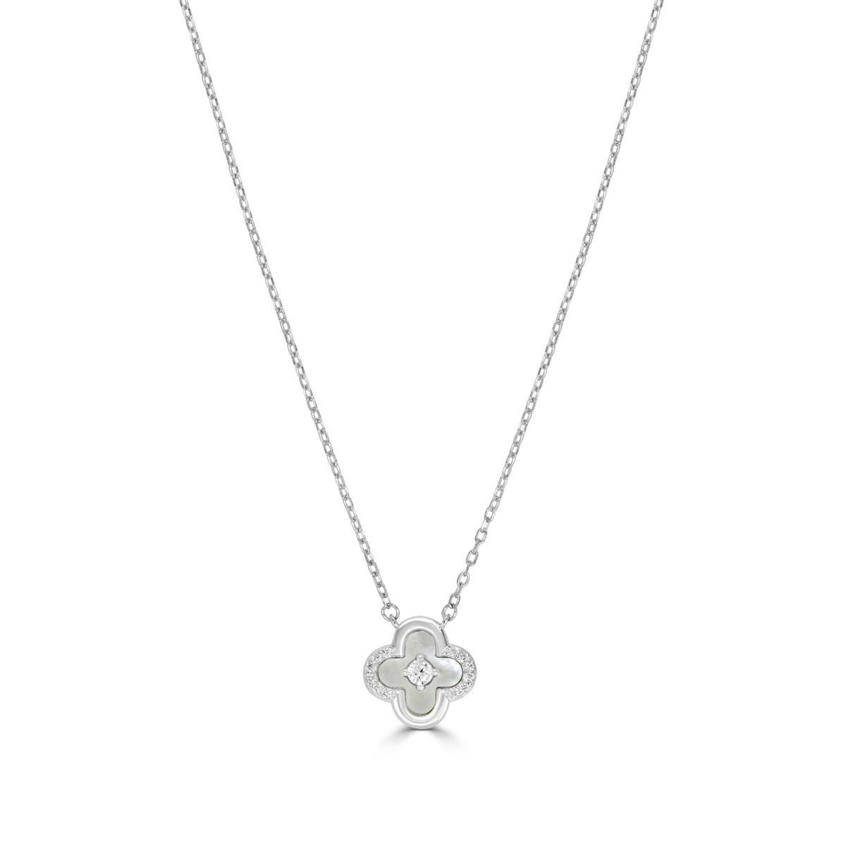Collier Nœud Argent 925 Cristaux Bijou Pavé Scintillant