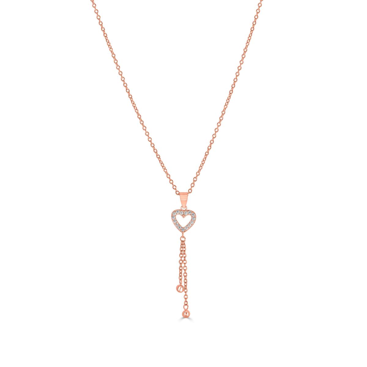 Collier Cœur en Argent 925 Plaqué Or Rose