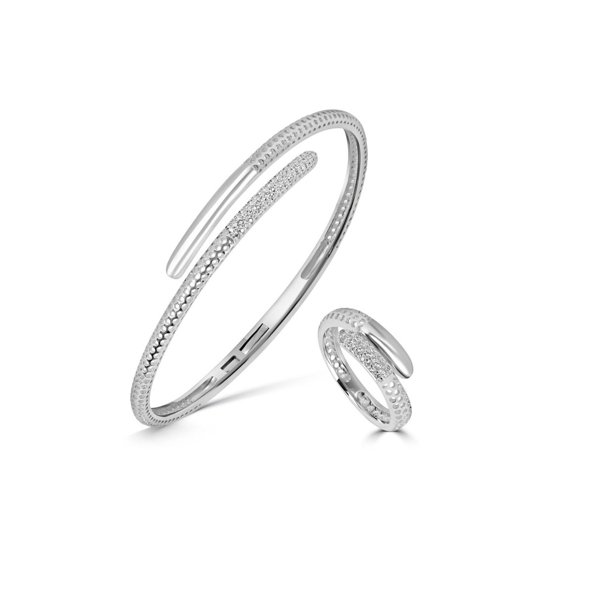 Ensemble Bracelet et Bague « Enlacement Scintillant »