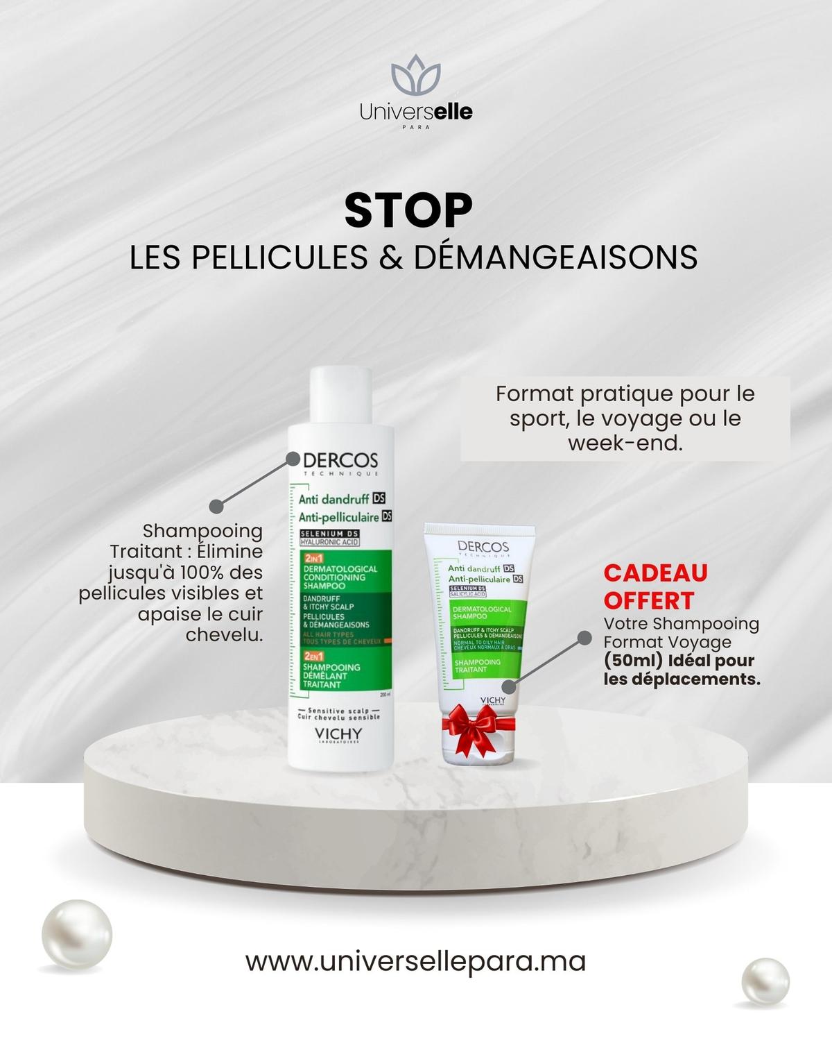 Vichy Stop Pellicules Dercos 1 Shampooing Acheté = 1 Format Voyage Offert