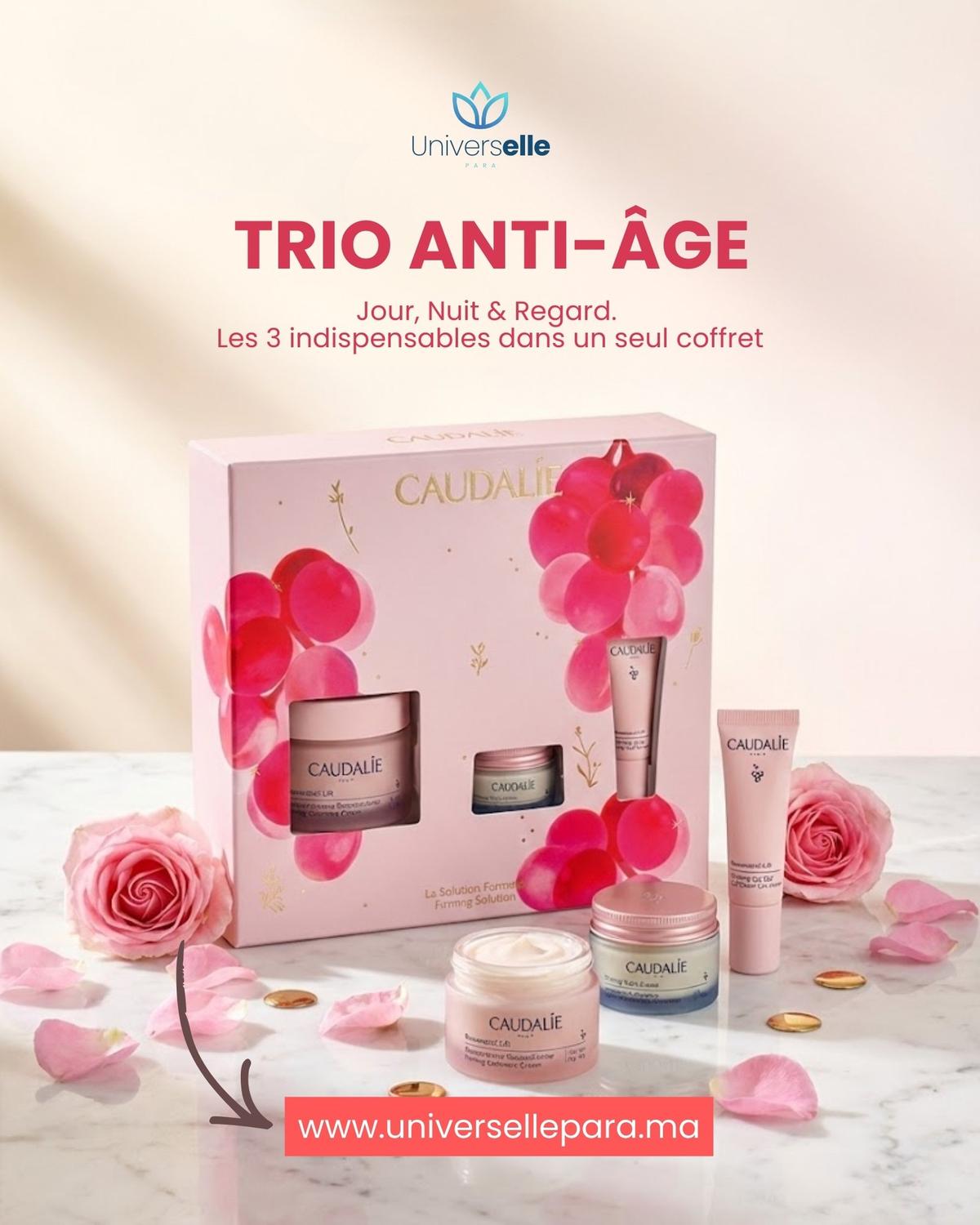 Caudalie Trio Anti-Âge Jour, Nuit & Regard Solution Fermeté