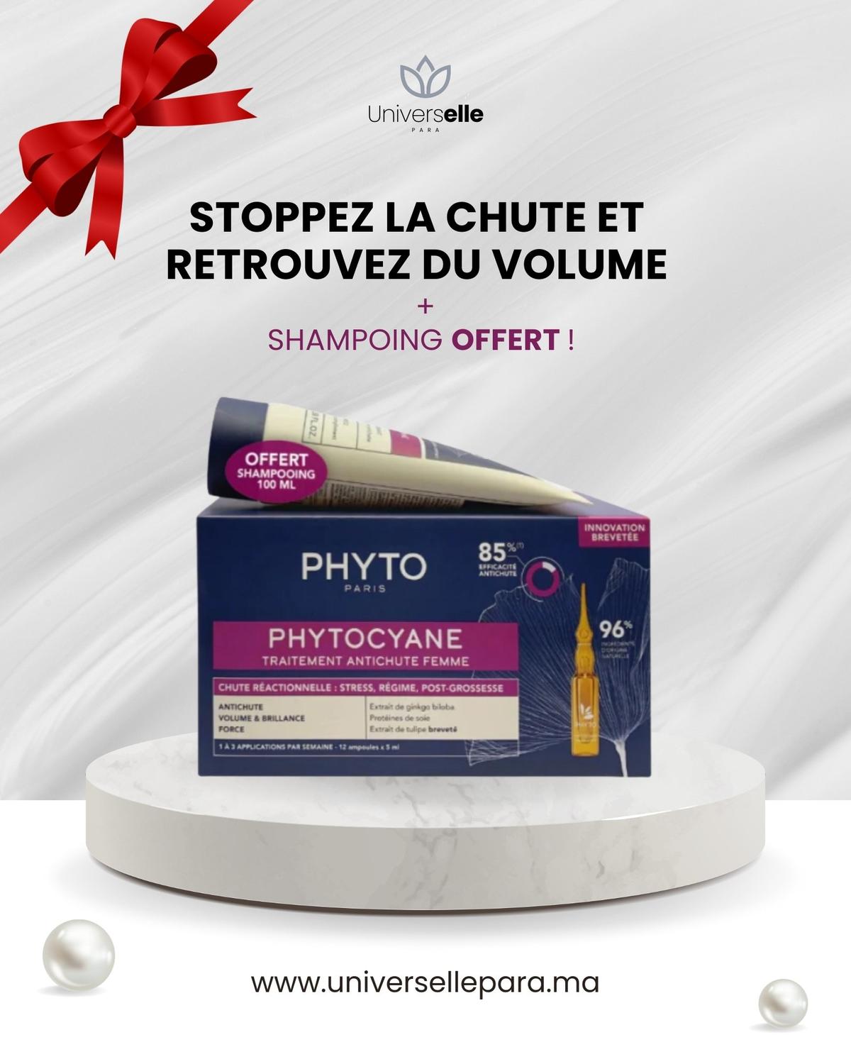 Phyto Pack cyane Traitement Antichute Femme + Shampoing Offert