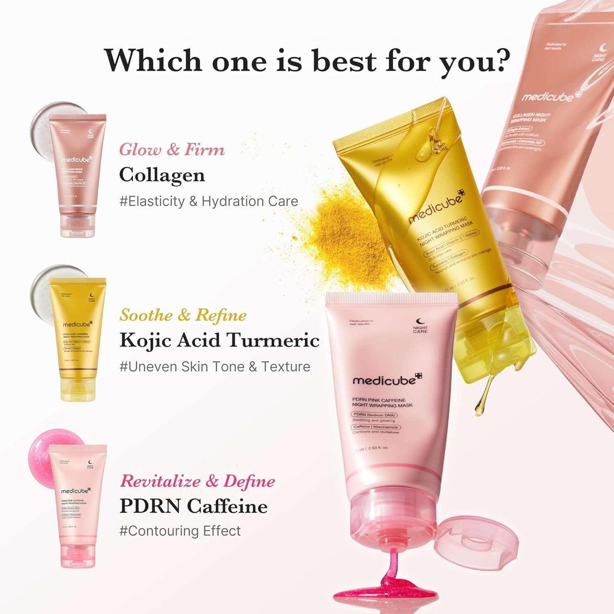 Medicube PDRN Pink Caffeine Night Wrapping Mask Masque de nuit 75 ml