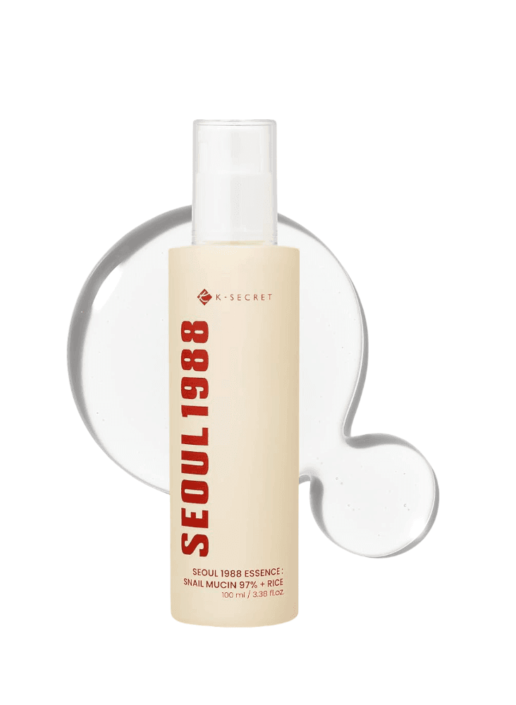 Essence K-SECRET- SEOUL 1988 : Snail Mucin 97% + Rice pour visage 100 ml