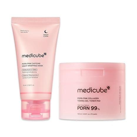 Medicube Pink PDRN Day & Night Care Duo Masque et disques hydratants pour visage Exclusive Kit