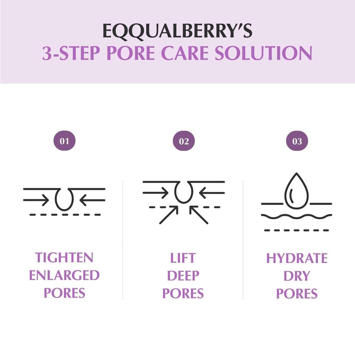 EQQUALBERRY Purple Rice 3-Step Pore Care & Glass Skin Trio Gel et huile nettoyante + Sérum visage Exclusive Kit