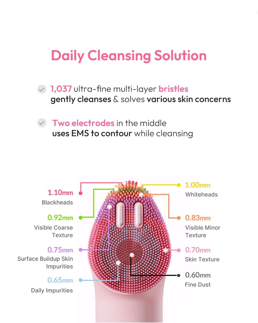 Medicube Mini Booster Pro Plus Cleansing Device Set 2-in-1 Brosse nettoyante pour visage édition rose