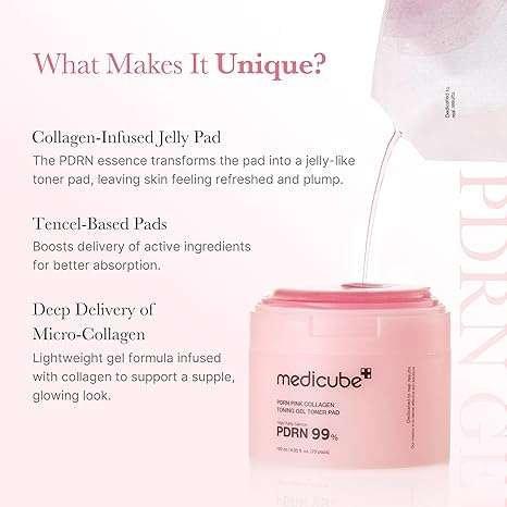 Medicube Pink PDRN Day & Night Care Duo Masque et disques hydratants pour visage Exclusive Kit
