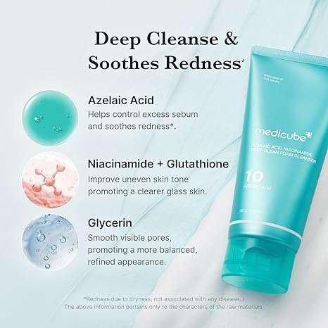 Medicube Azelaic Acid Niacinamide Deep Clean Foam Cleanser 120g
