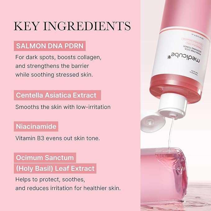 Medicube PDRN Pink Cica Soothing Toner Tonique Visage 250ml