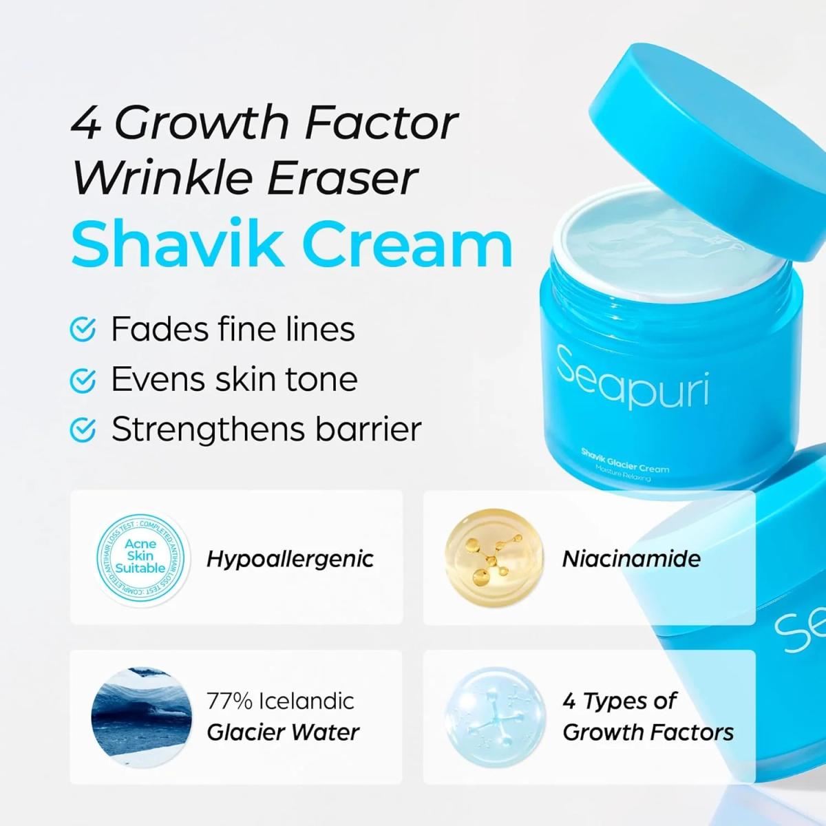 Seapuri Shavik Glacier Cream Crème Visage 70 ml