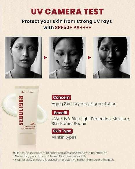 K-SECRET- SEOUL 1988 Sun : Pine Tree + Ceramide Crème Solaire 50ml