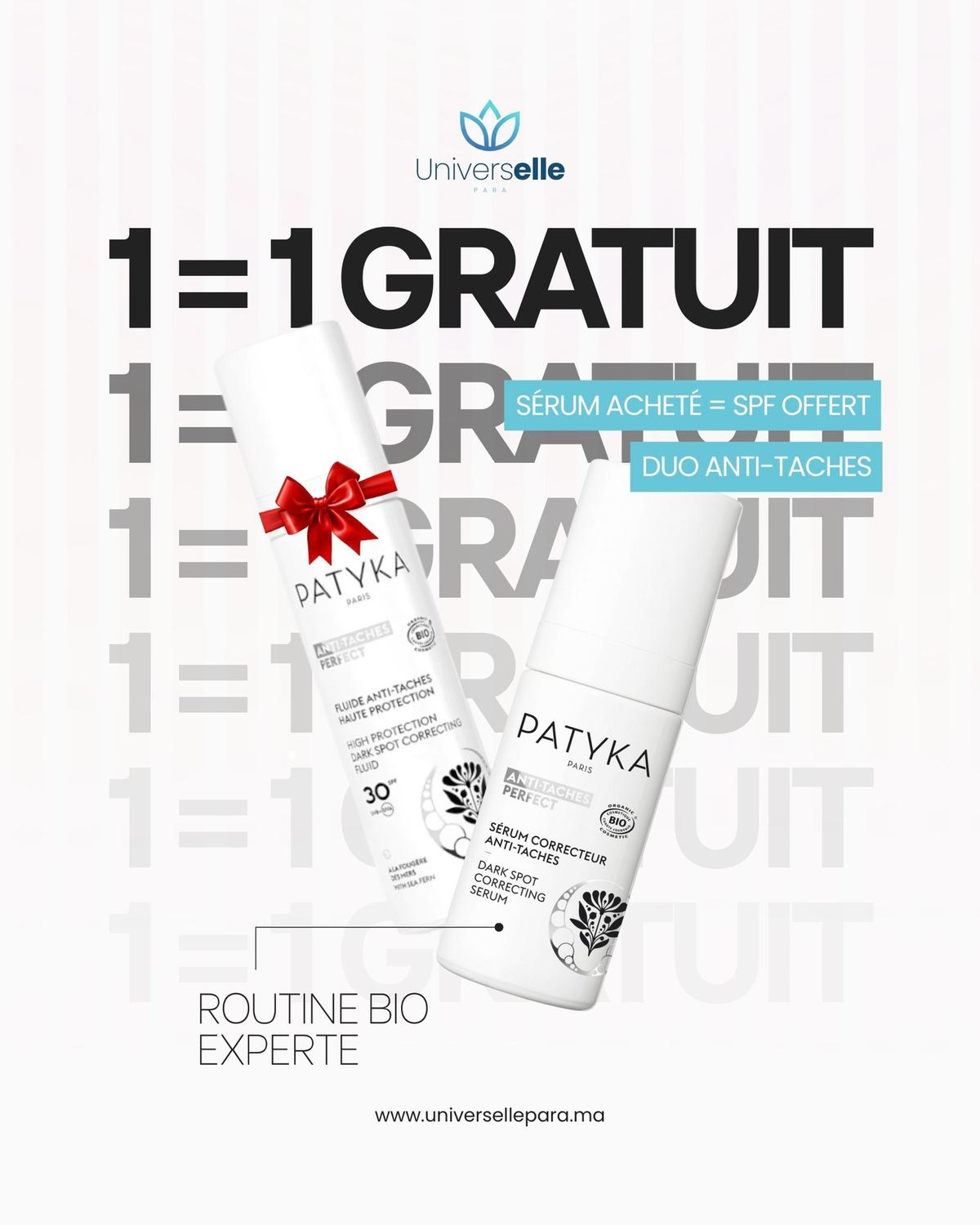 Duo Anti-Taches Patyka 1 Sérum Acheté = 1 SPF Offert