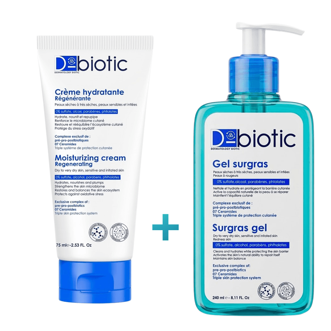 D-Biotic Creme Hydratante 75ml+Gel Surgras 240ml Coffret
