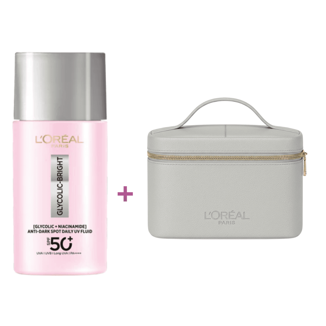 L'Oreal Paris Glycolic-Bright UV Fluid Anti-Tache spf50 + Trousse