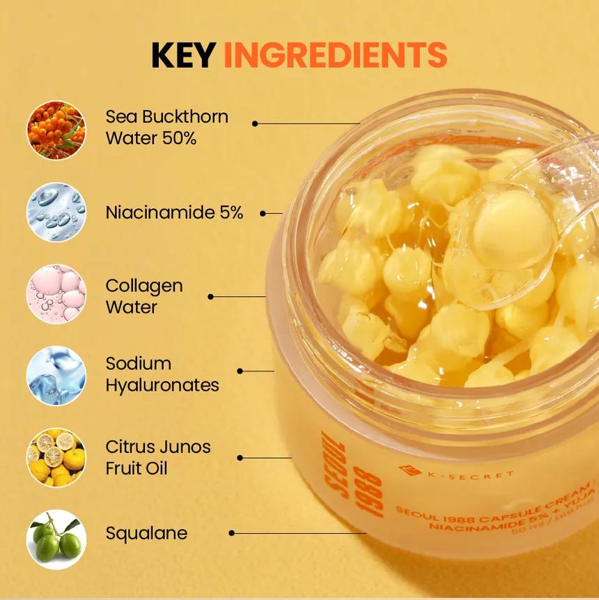 K-SECRET- SEOUL 1988 Capsule Cream : Niacinamide 5% + Yuja Crème Visage 50ml