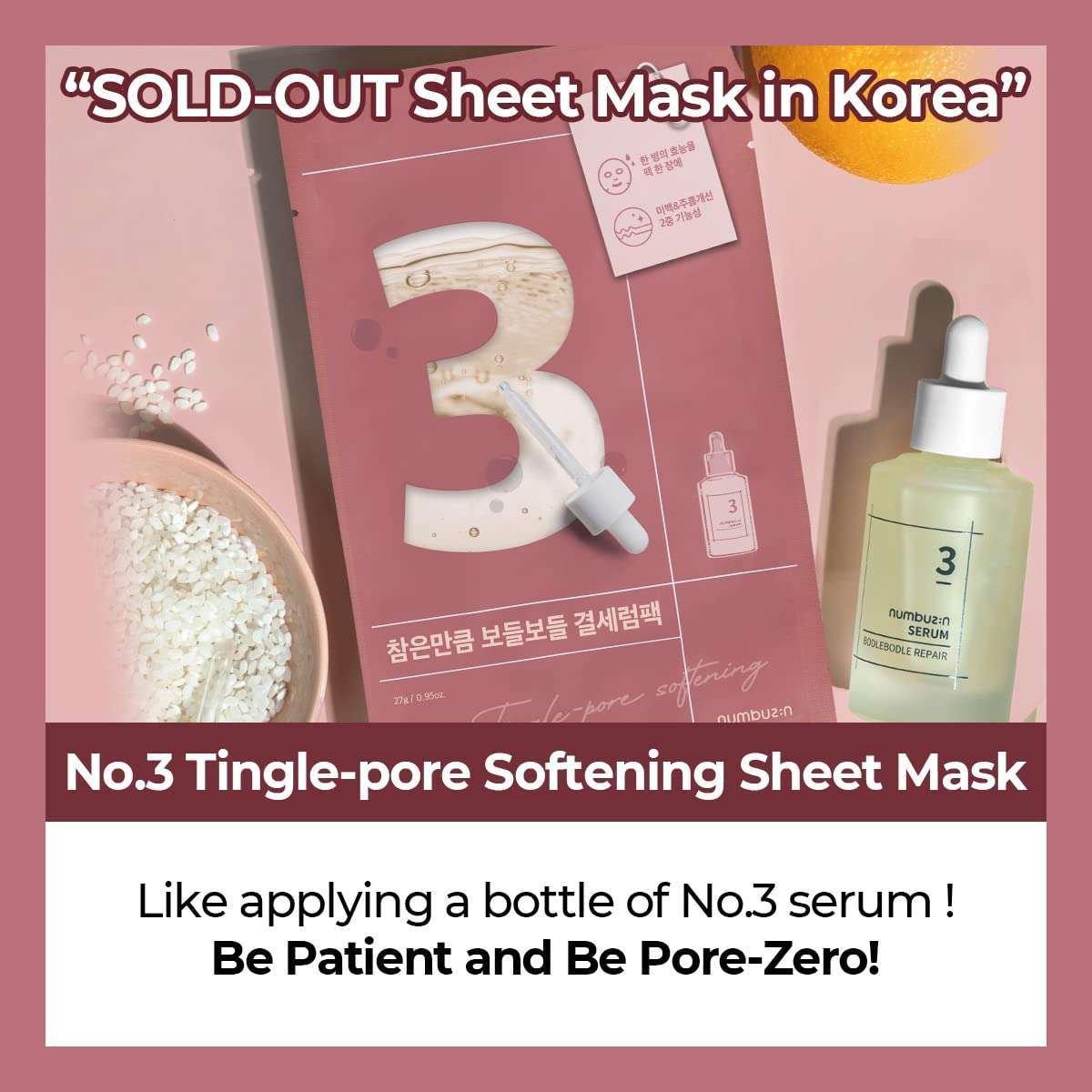 Numbuzin No.3 Tingle-pore Softening Sheet Mask 27 ml