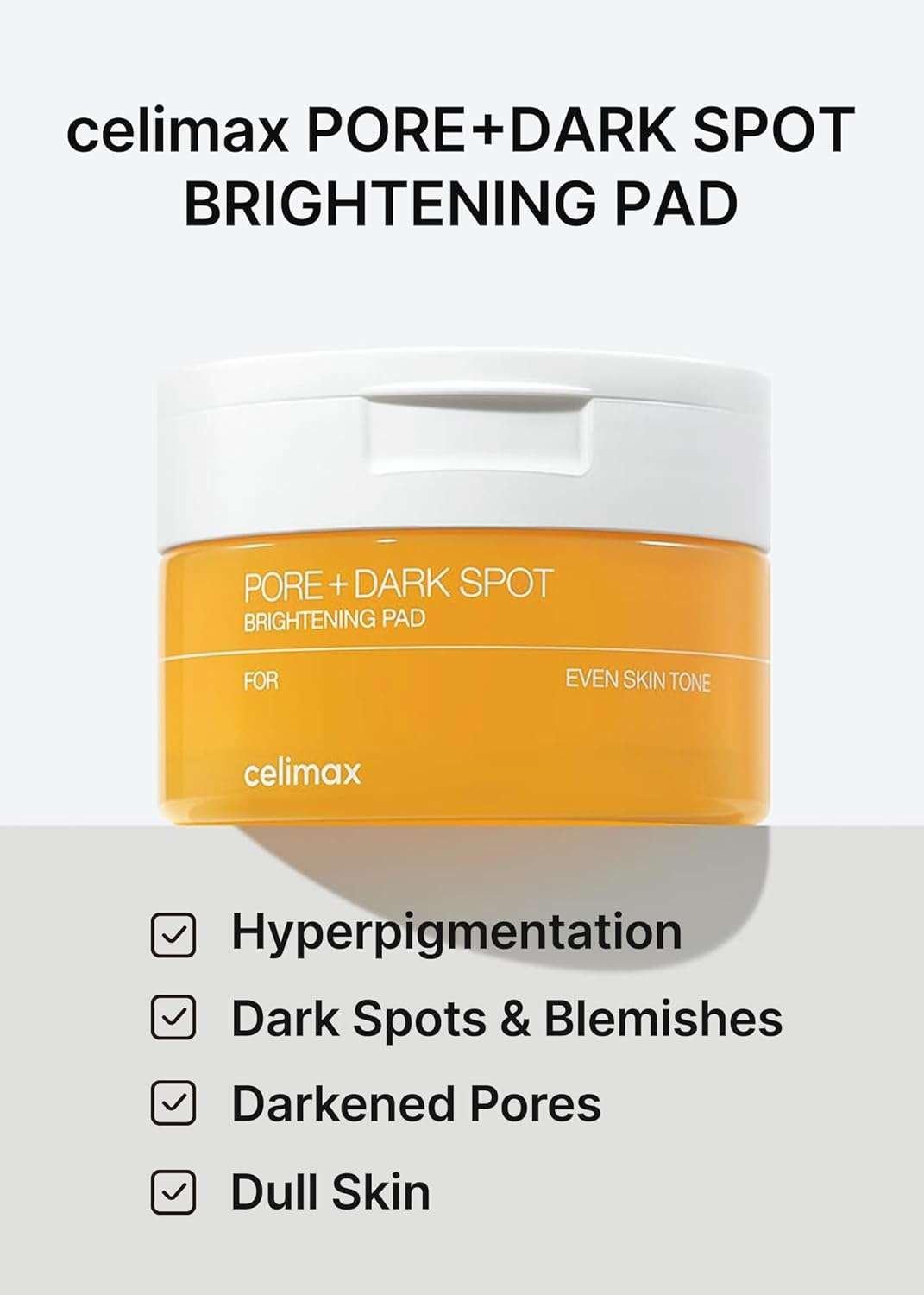 Celimax Pore + Dark Spot Brightening Pad Disques éclaircissants 40pads