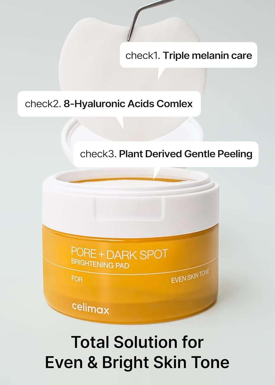 Celimax Pore + Dark Spot Brightening Pad Disques éclaircissants 40pads