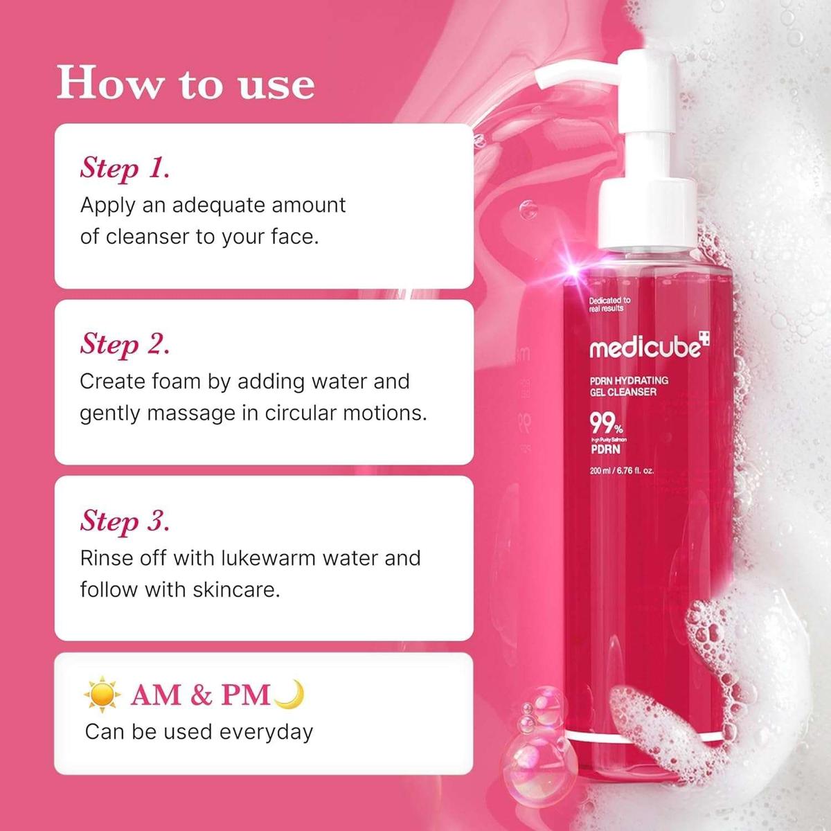 Medicube PDRN Hydrating Gel Cleanser Gel Nettoyant 200ml