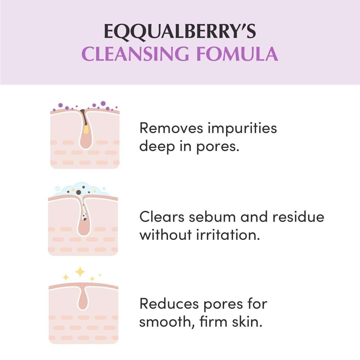 EQQUALBERRY Purple Rice Pore Purifying Pack Cleanser masque et gel nettoyant 130 g