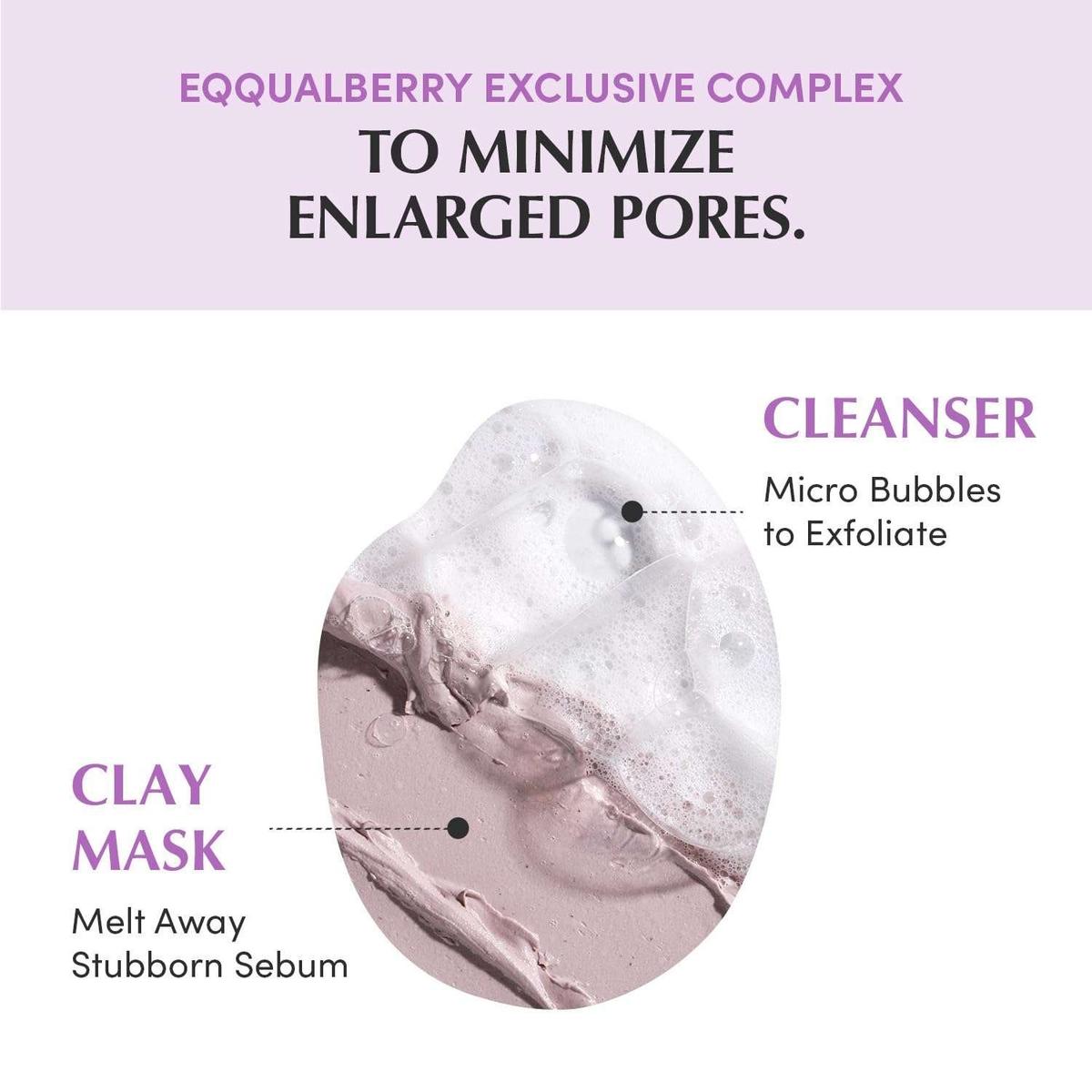 EQQUALBERRY Purple Rice Pore Purifying Pack Cleanser masque et gel nettoyant 130 g