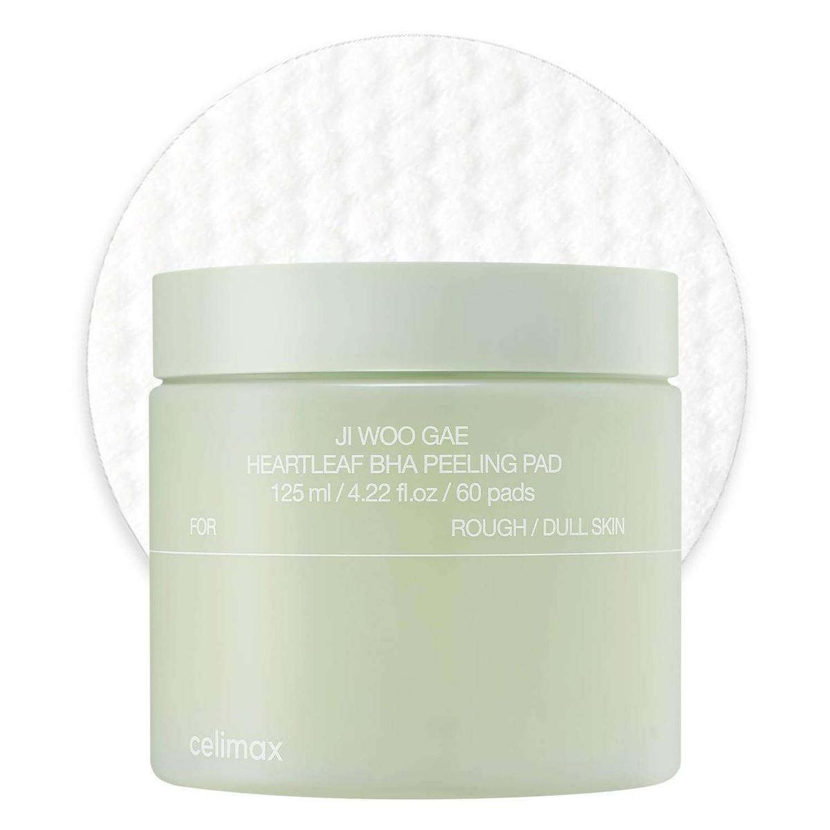 Celimax JIWOOGAE Heartleaf BHA Peeling Pad Disques exfoliants 60pads