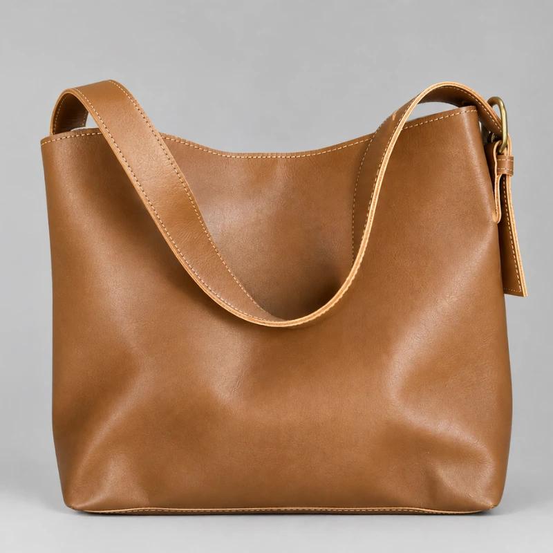 Sac Hobo Cuir Souple Femme Porté Épaule Élégant