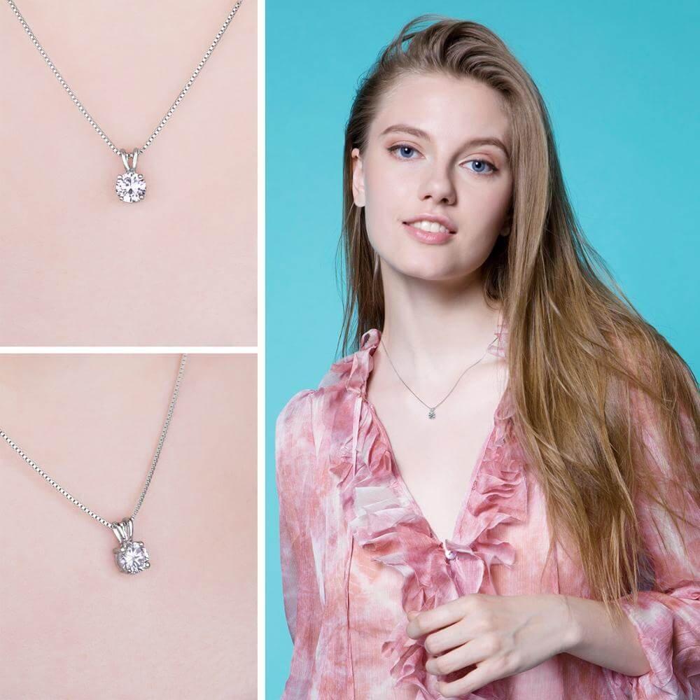 Collier Solitaire Moissanite Argent 925