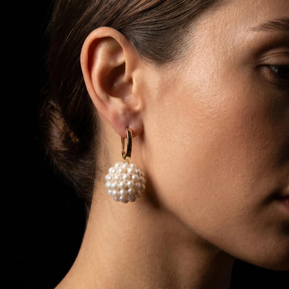 Boucles d'Oreilles Sphère Or 18K