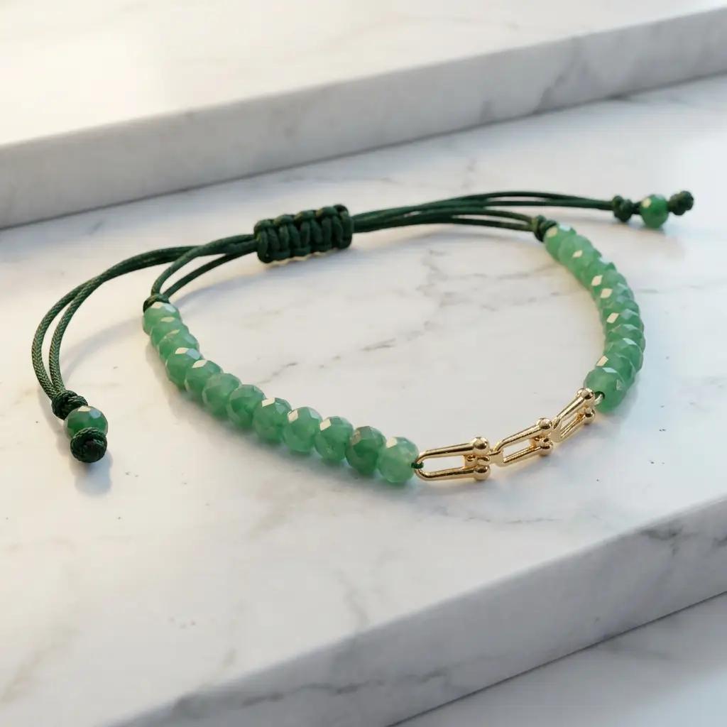 Bracelet Maillon Vert Or 18K