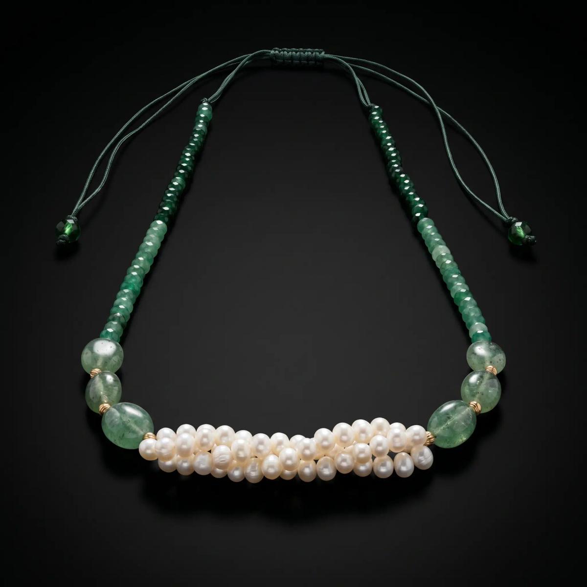 Collier Élégance Verte Jouher Or 18K
