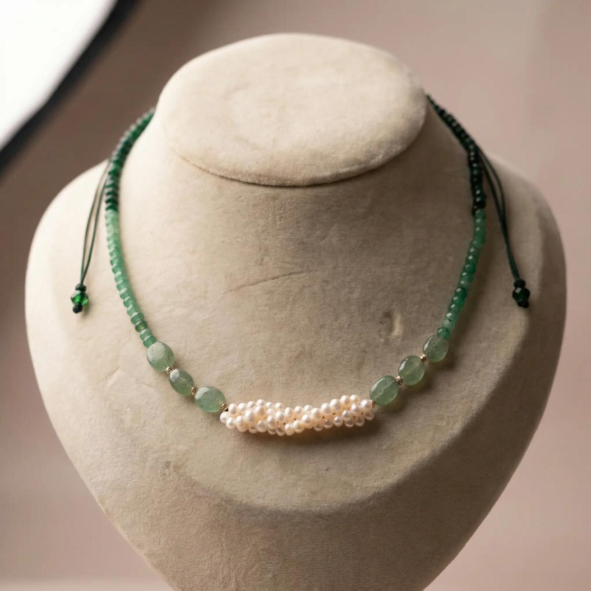 Collier Élégance Verte Jouher Or 18K