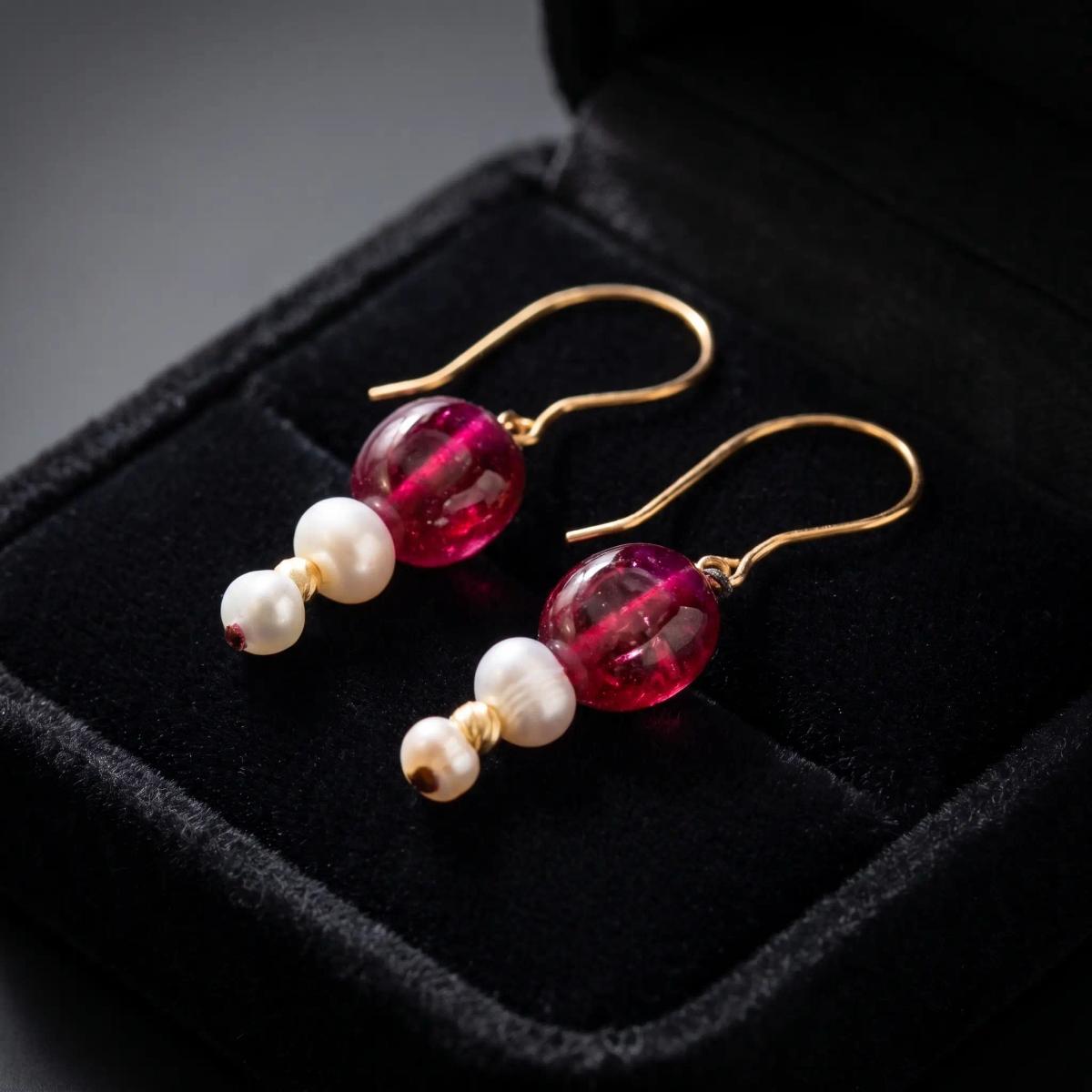 Boucles d'Oreilles Sultana Or 18K Tourmaline