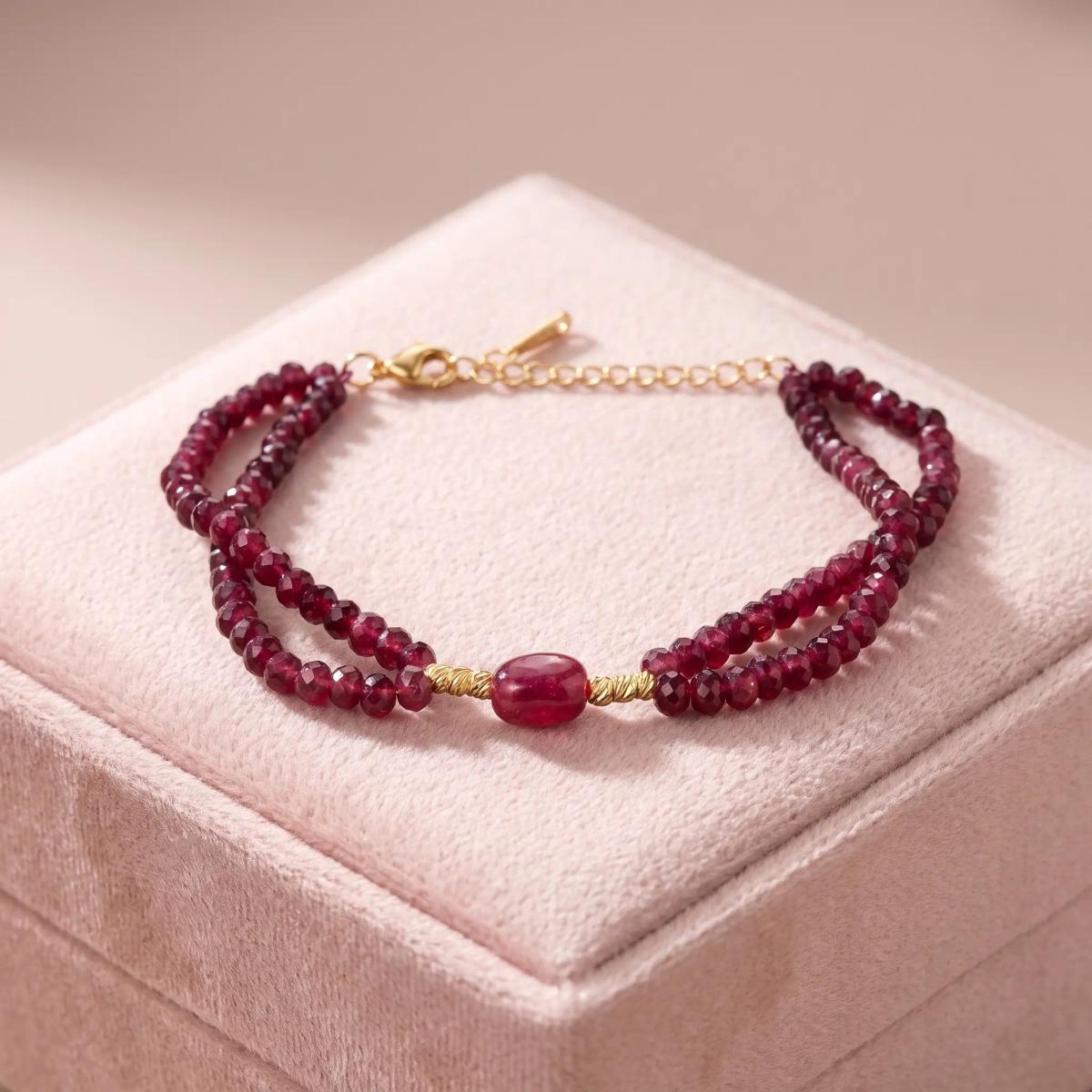 Bracelet Tresse Rouge Rubis inoxydable