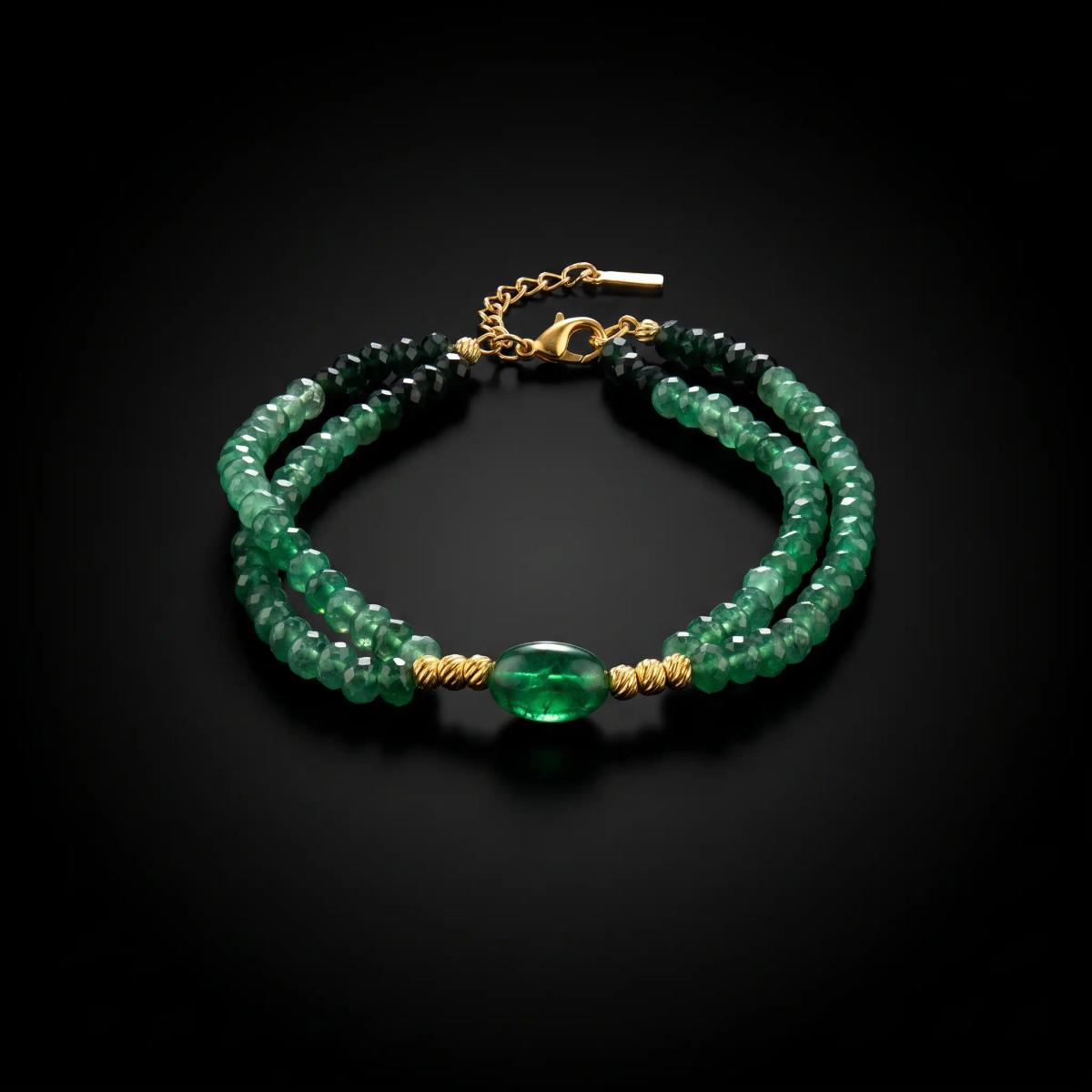 Bracelet Tresse émeraude Inoxydable