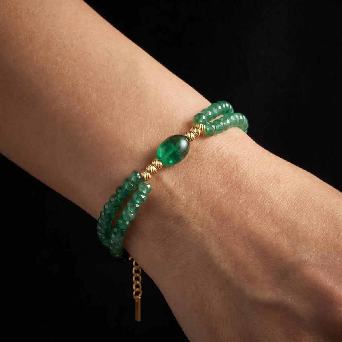 Bracelet Tresse émeraude Inoxydable