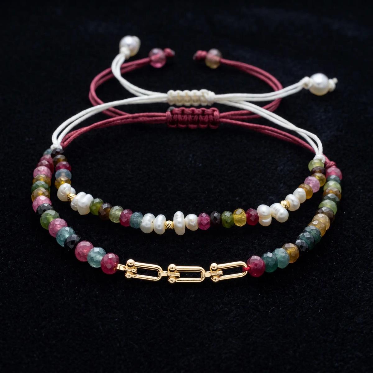 Duo Murmure de Perles 18K tourmaline