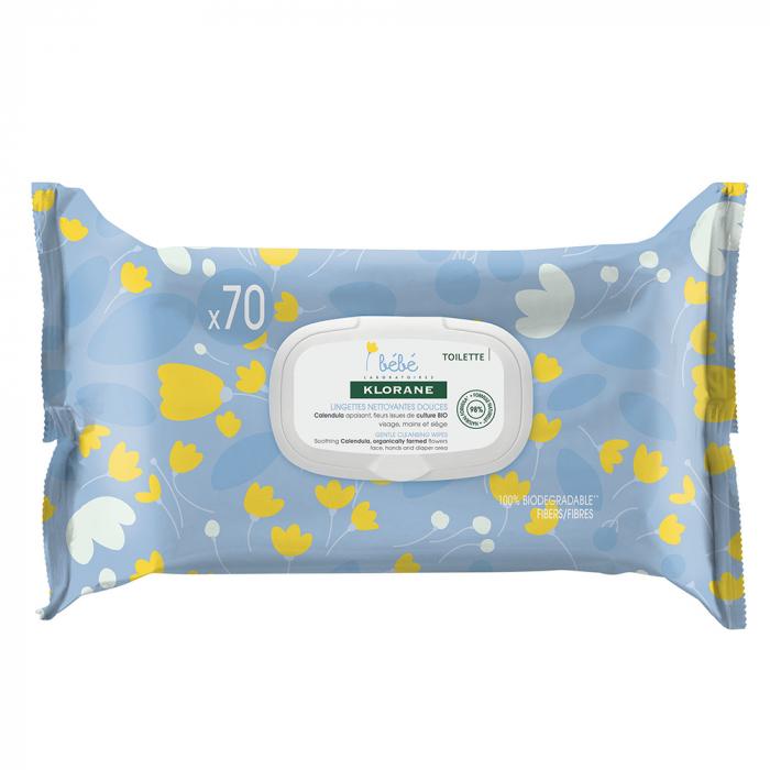 Klorane Bébé Lingettes Nettoyantes Douces 70 Unités