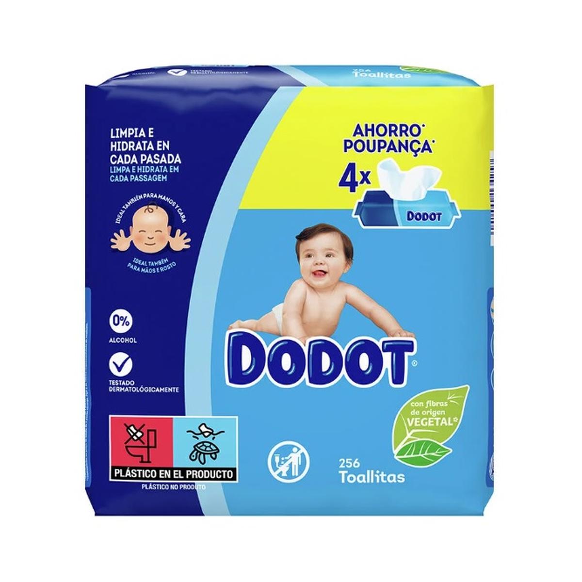 DODOT Lingettes Bébé 4 x 64 (256 lingettes)
