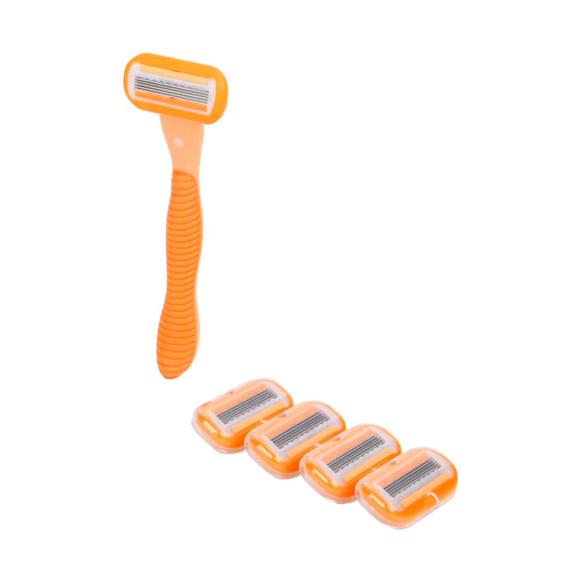 SILEA Rasoir Orange avec 4 Cartouches