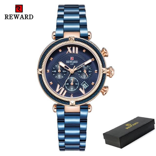 Reward Montres Femme Chronographe Imperméable Acier Inoxydable