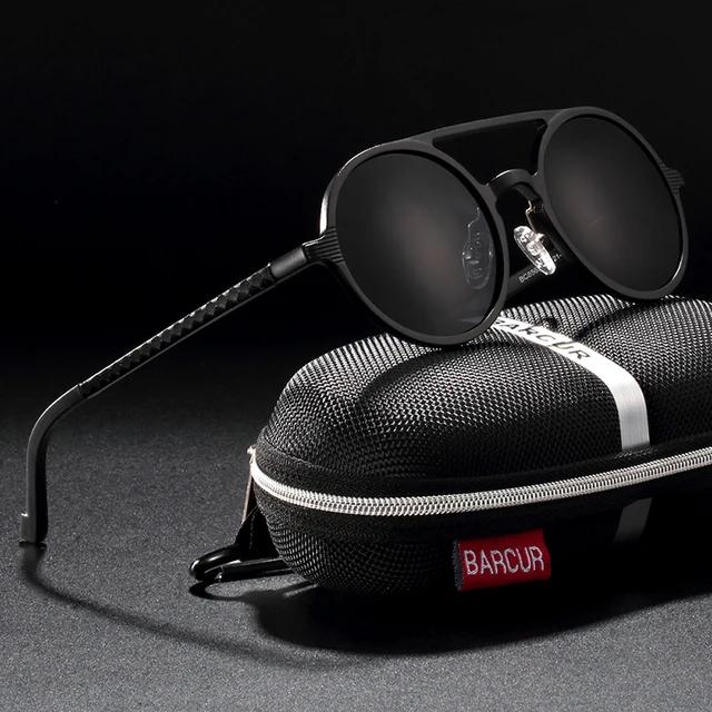 BARCUR lunettes de soleil polarisées rondes
