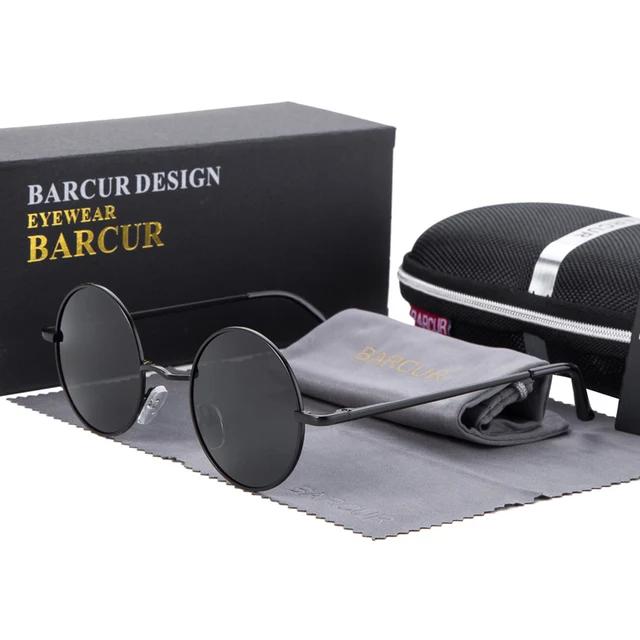 BARCUR Lunettes de soleil rondes rétro