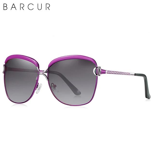 BARCUR lunettes De Soleil polarisées De luxe pour femmes, rondes, carrées, De marque, verres dégradés
